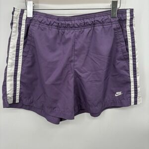 Vintage Purple With White‎ Stripe Shorts With Pockets Womans Size Large